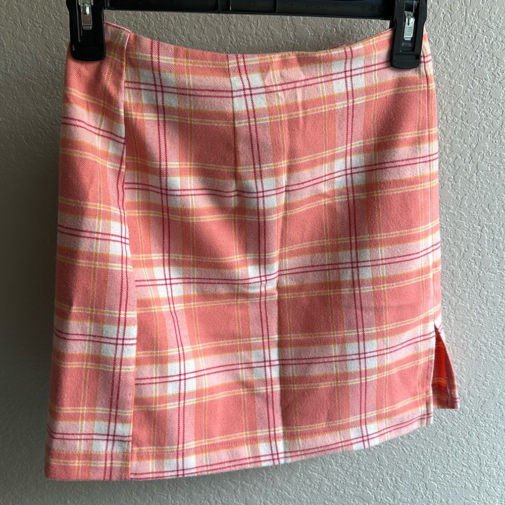 Wild fable size 0 pink plaid mini skirt